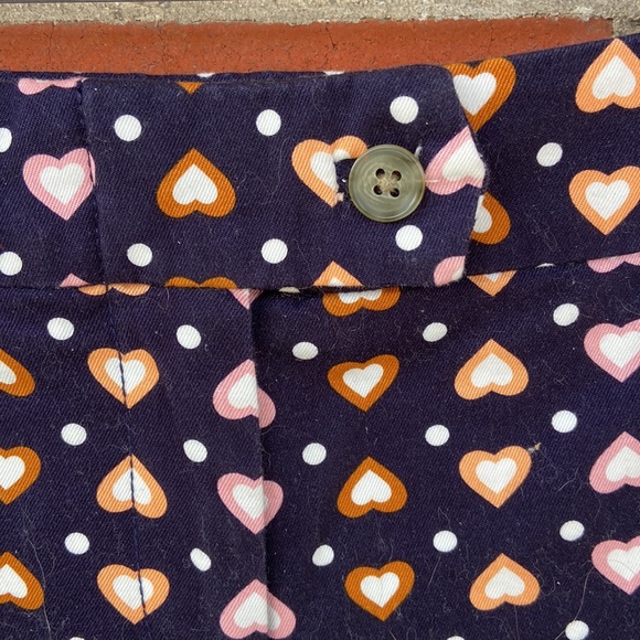 JCrew size 0 navy chino shorts with heart pattern - Picture 3 of 4